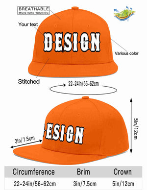 Custom Orange White-Gray Flat Eaves Sport Baseball Cap Design for Men/Women/Youth