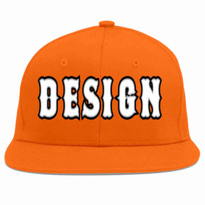 Custom Orange White-Gray Flat Eaves Sport Baseball Cap Design for Men/Women/Youth