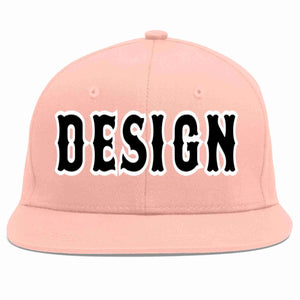 Conception personnalisée de casquette de baseball de sport à avant-toit plat rose noir-blanc pour hommes/femmes/jeunes