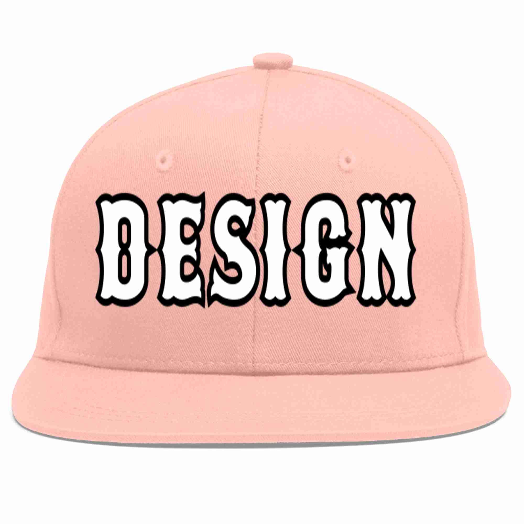 Custom Pink White-Black Flat Eaves Sport Baseball Cap Design for Men/Women/Youth