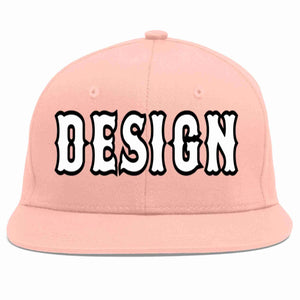 Custom Pink White-Black Flat Eaves Sport Baseball Cap Design for Men/Women/Youth