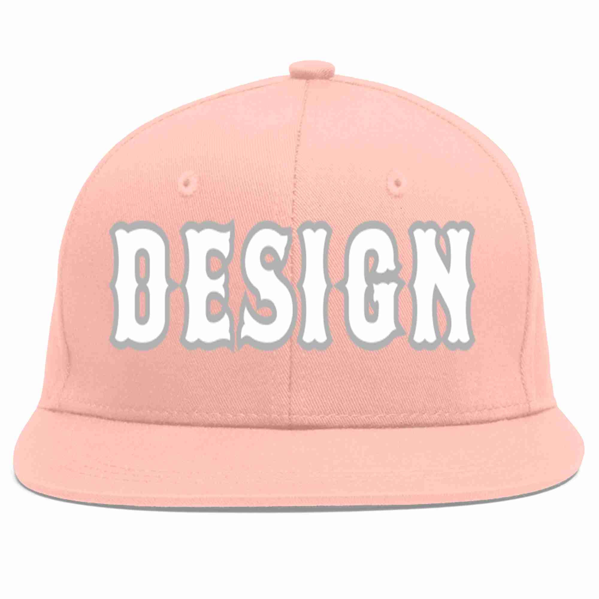 Conception personnalisée de casquette de baseball de sport à Eaves plates rose blanc-gris pour hommes/femmes/jeunes