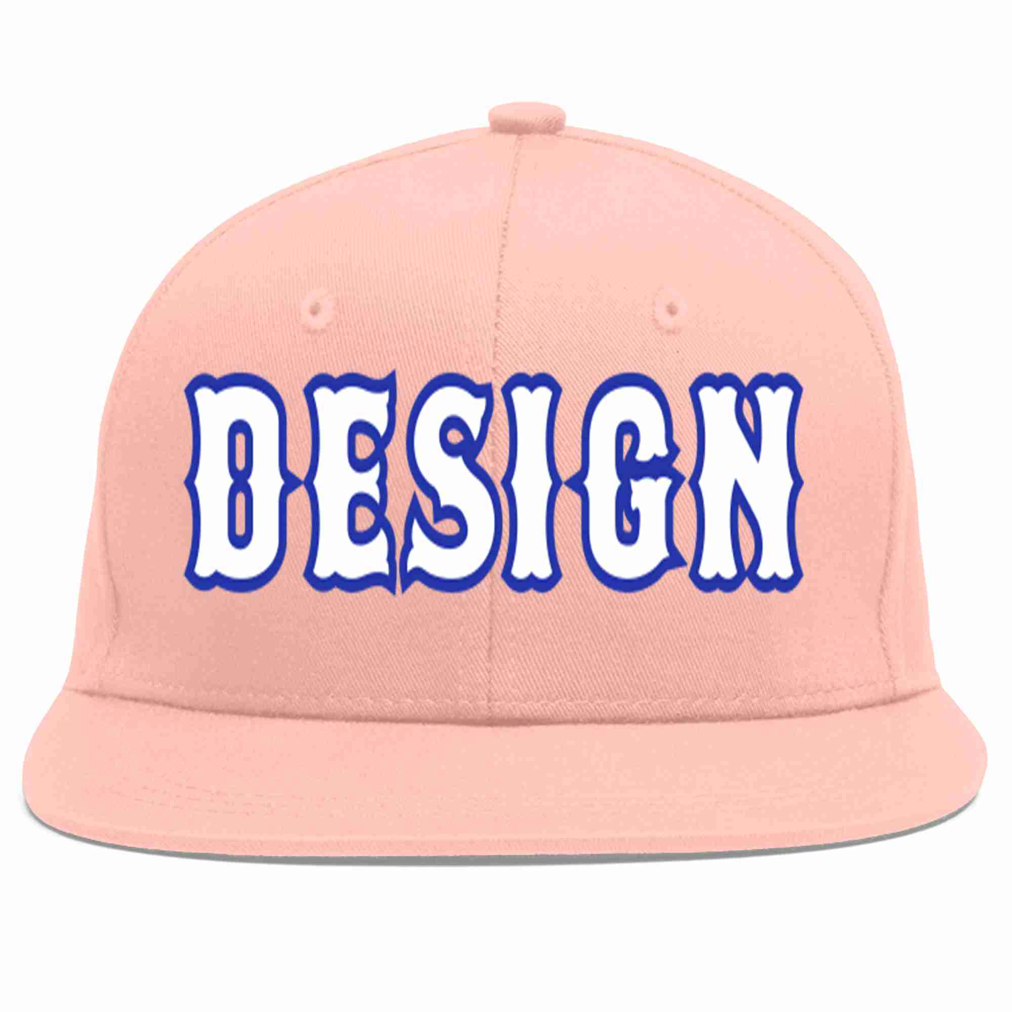 Casquette de baseball personnalisée rose blanc-Royal Flat Eaves Sport pour hommes/femmes/jeunes