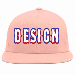 Conception personnalisée de casquette de baseball de sport à avant-toit plat rose blanc-rouge pour hommes/femmes/jeunes