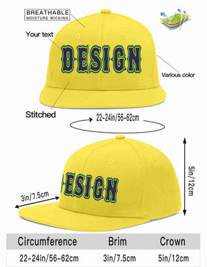 Custom Light Gold Navy-Gold Flat Eaves Sport Baseball Cap Design for Men/Women/Youth