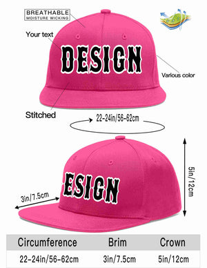 Custom Rose Red Black-White Flat Eaves Sport Baseball Cap Design for Men/Women/Youth