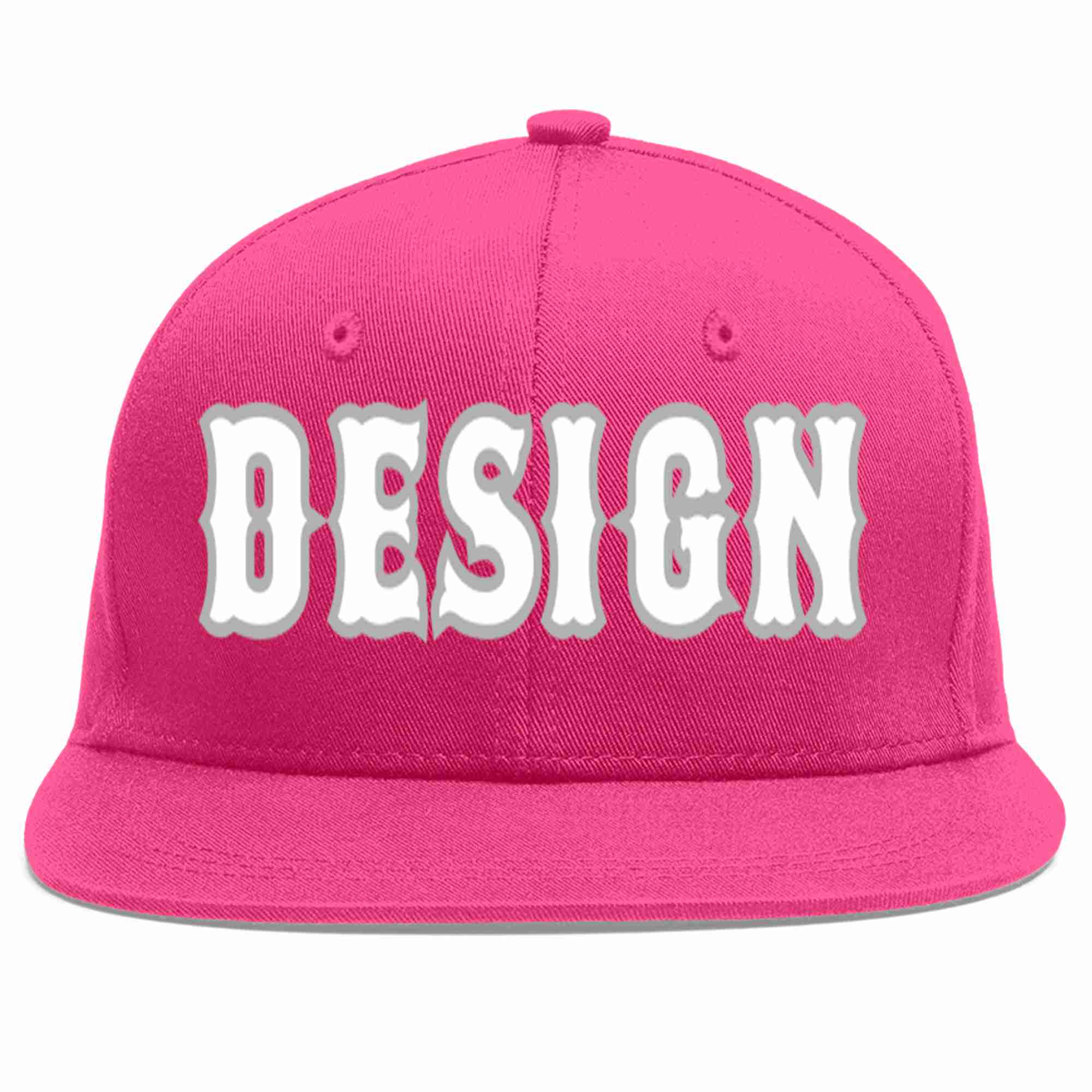 Conception personnalisée de casquette de baseball de sport à avant-toit plat rose rouge blanc-gris pour hommes/femmes/jeunes