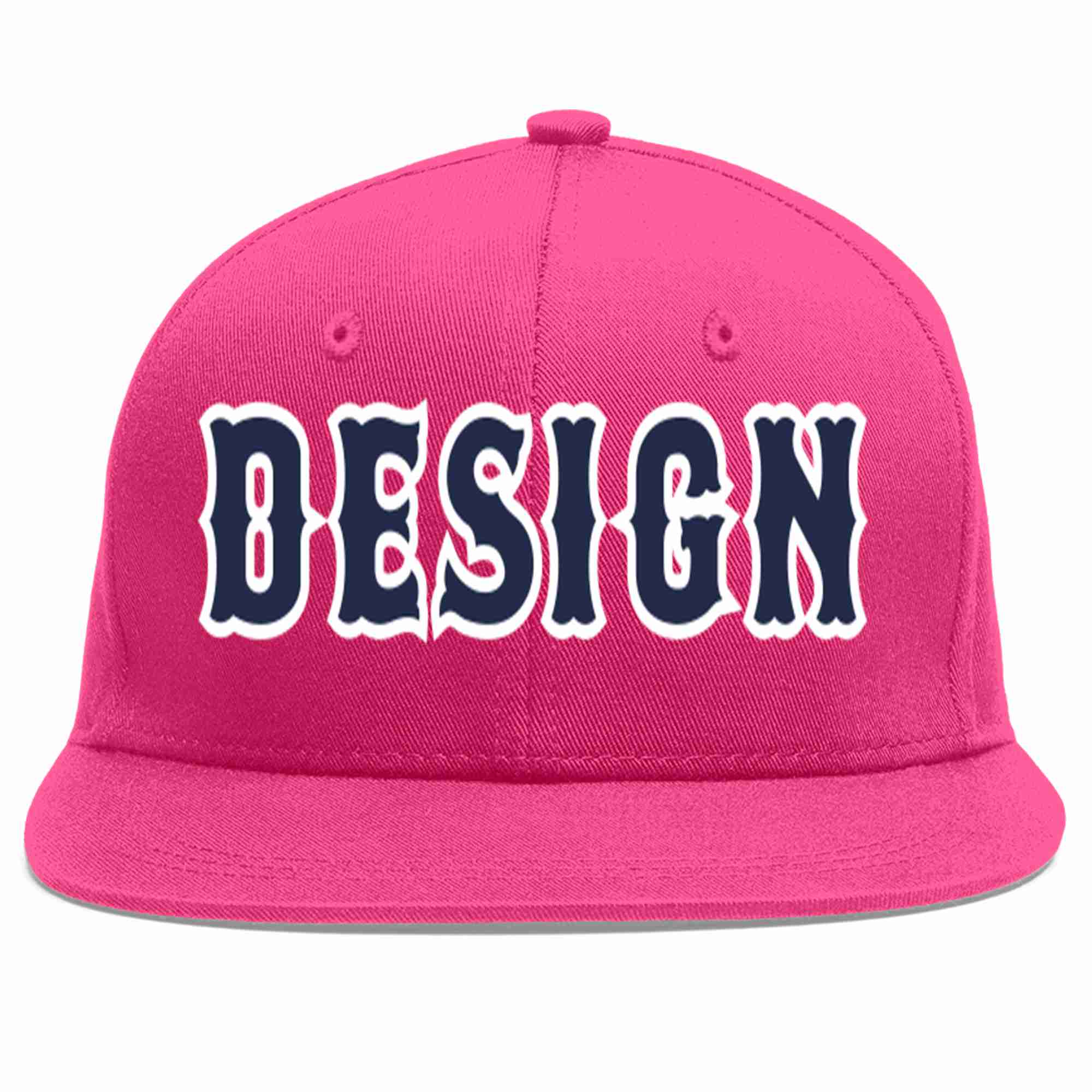 Conception personnalisée de casquette de baseball de sport à avant-toit plat rose rouge marine-blanc pour hommes/femmes/jeunes