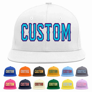 Custom White Light Blue-purple Casual Sport Baseball Cap