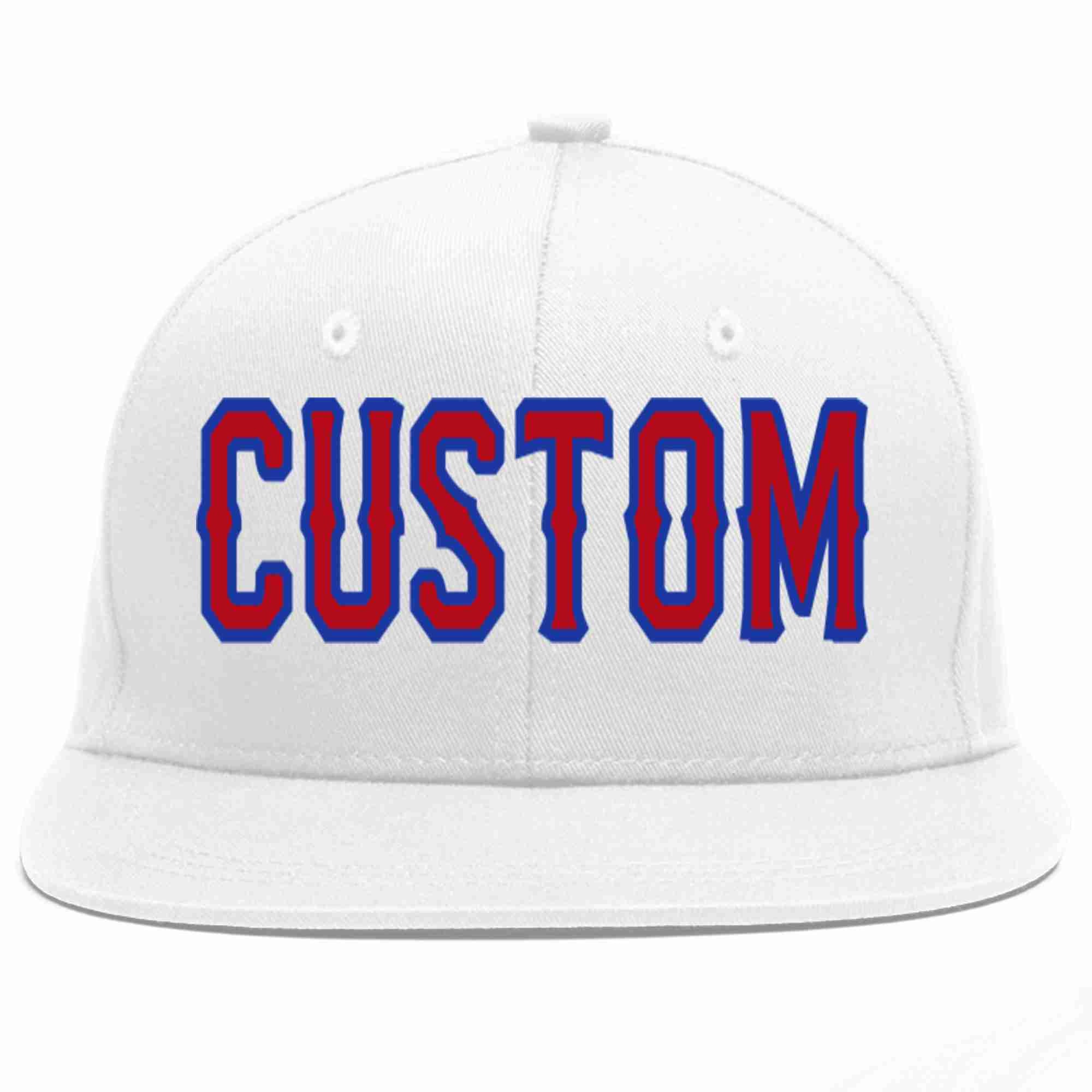 Custom White Red-Royal Casual Sport Baseball Cap