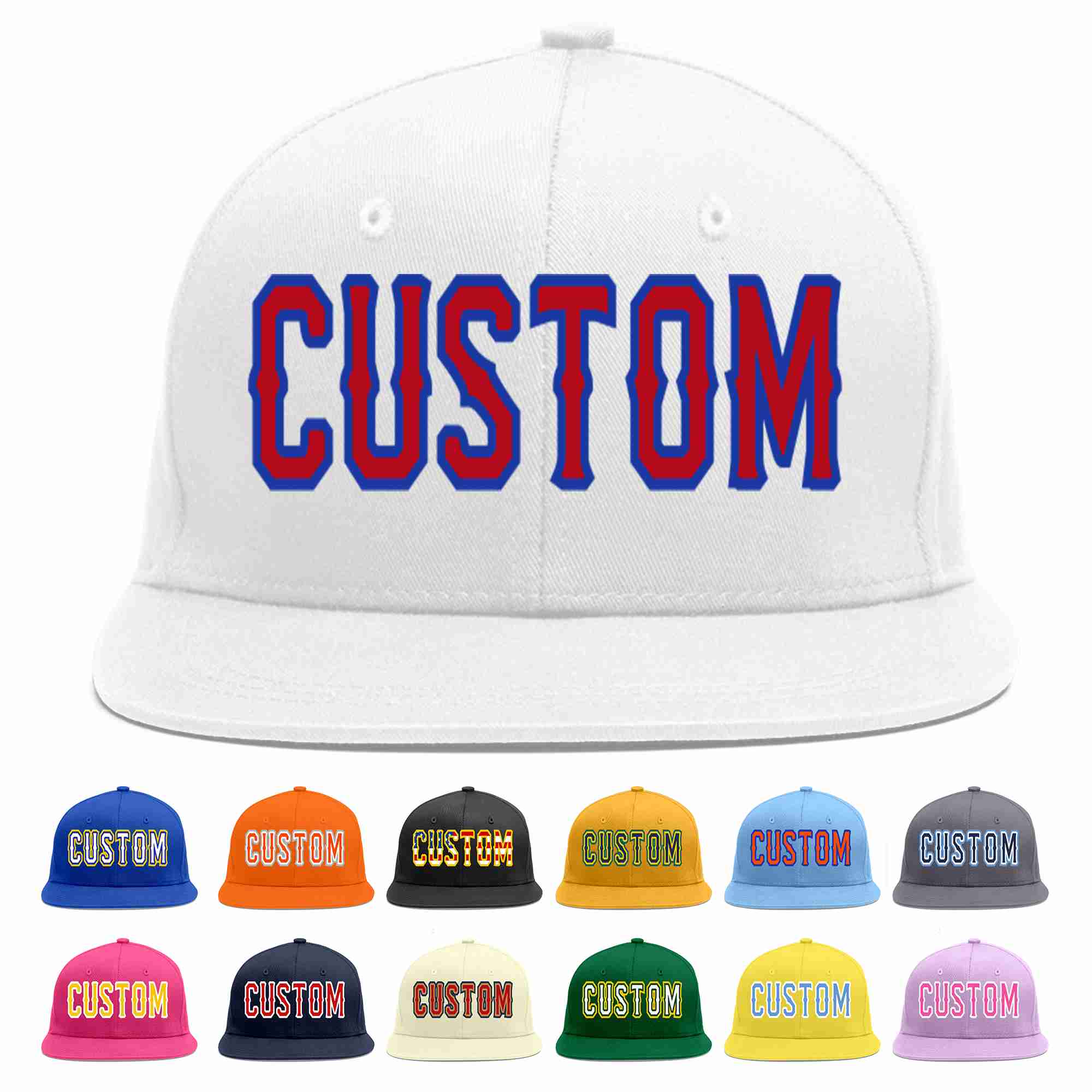 Custom White Red-Royal Casual Sport Baseball Cap