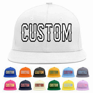 Custom White White-Black Casual Sport Baseball Cap