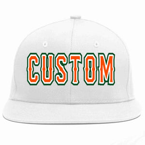 Custom White Orange-White Casual Sport Baseball Cap