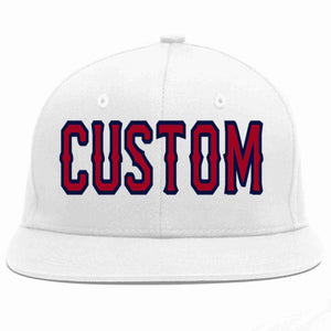 Custom White Red-Navy Casual Sport Baseball Cap