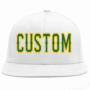 Casquette de baseball de sport décontractée blanche personnalisée Kelly vert-or