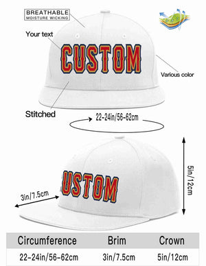 Custom White Red-Old Gold Casual Sport Baseball Cap