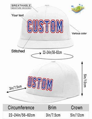 Custom White Royal-White Casual Sport Baseball Cap