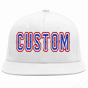 Custom White Royal-White Casual Sport Baseball Cap