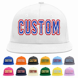 Custom White Royal-White Casual Sport Baseball Cap