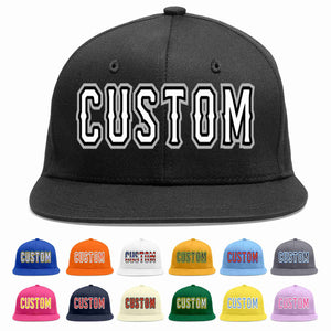 Custom Black White-Black Casual Sport Baseball Cap