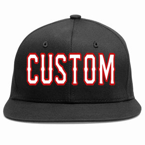 Casquette de baseball sport décontractée personnalisée noir blanc-rouge