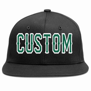 Custom Black Kelly Green-White Casual Sport Baseball Cap