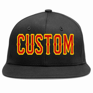 Custom Black Red-Yellow Casual Sport Baseball Cap