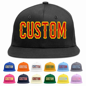 Custom Black Red-Yellow Casual Sport Baseball Cap