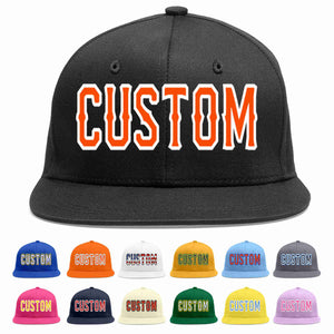 Custom Black Orange-White Casual Sport Baseball Cap