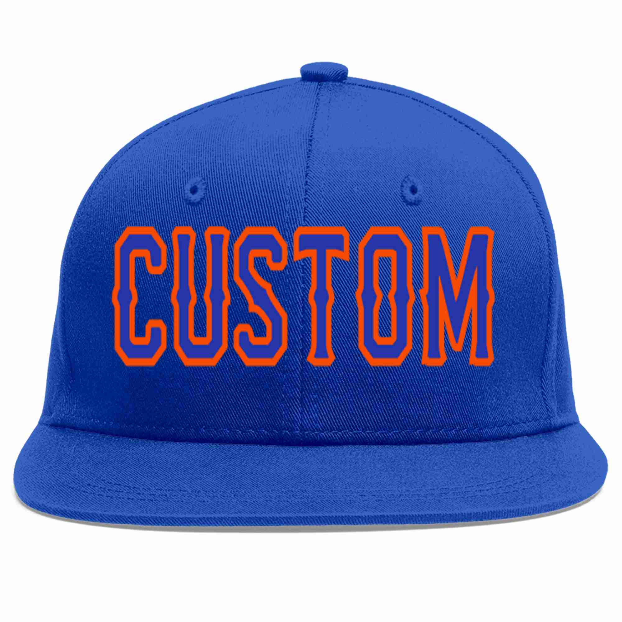 Custom Royal Royal-Orange Casual Sport Baseball Cap