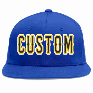 Custom Royal Navy-Gold Casual Sport Baseball Cap