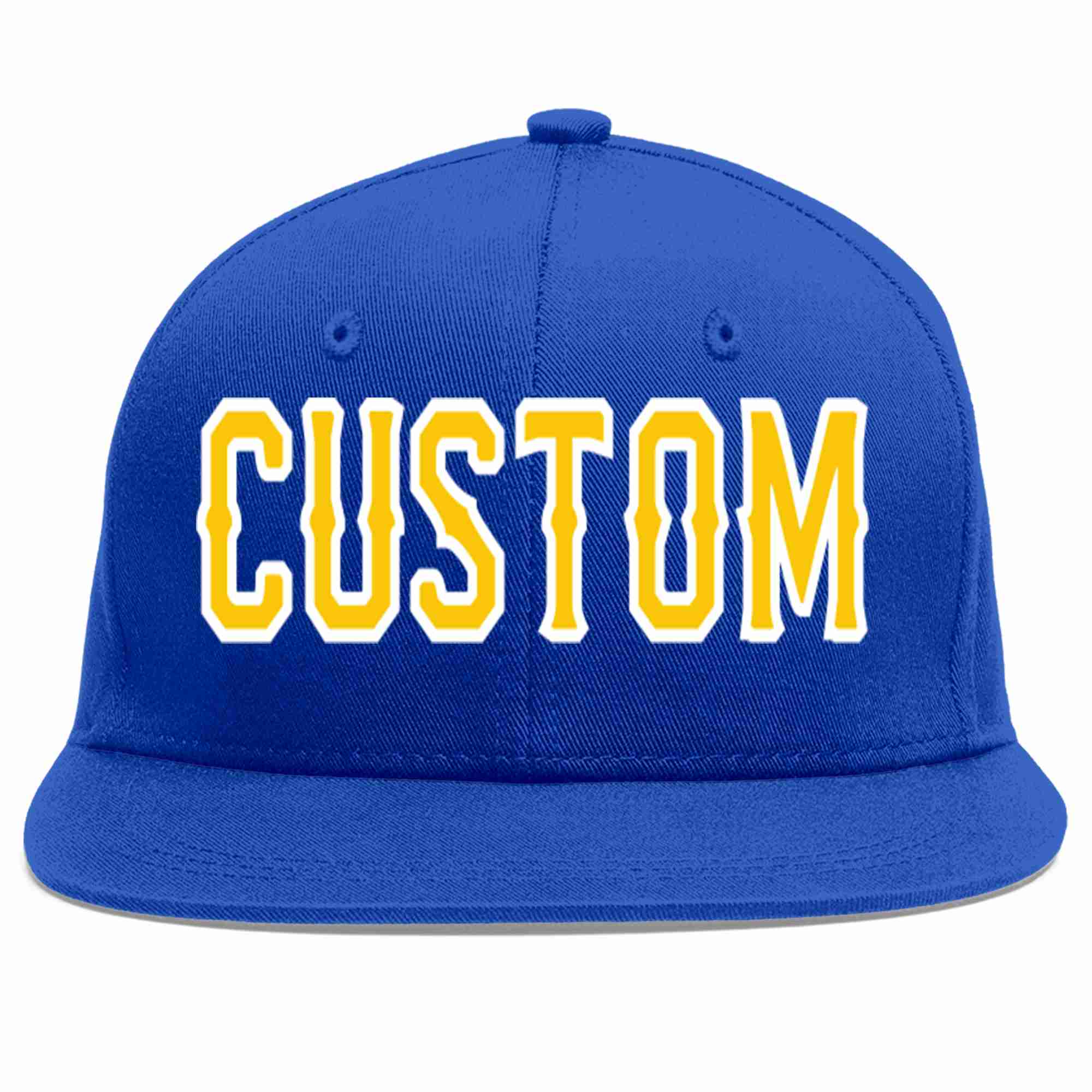 Custom Royal Gold-White Casual Sport Baseball Cap