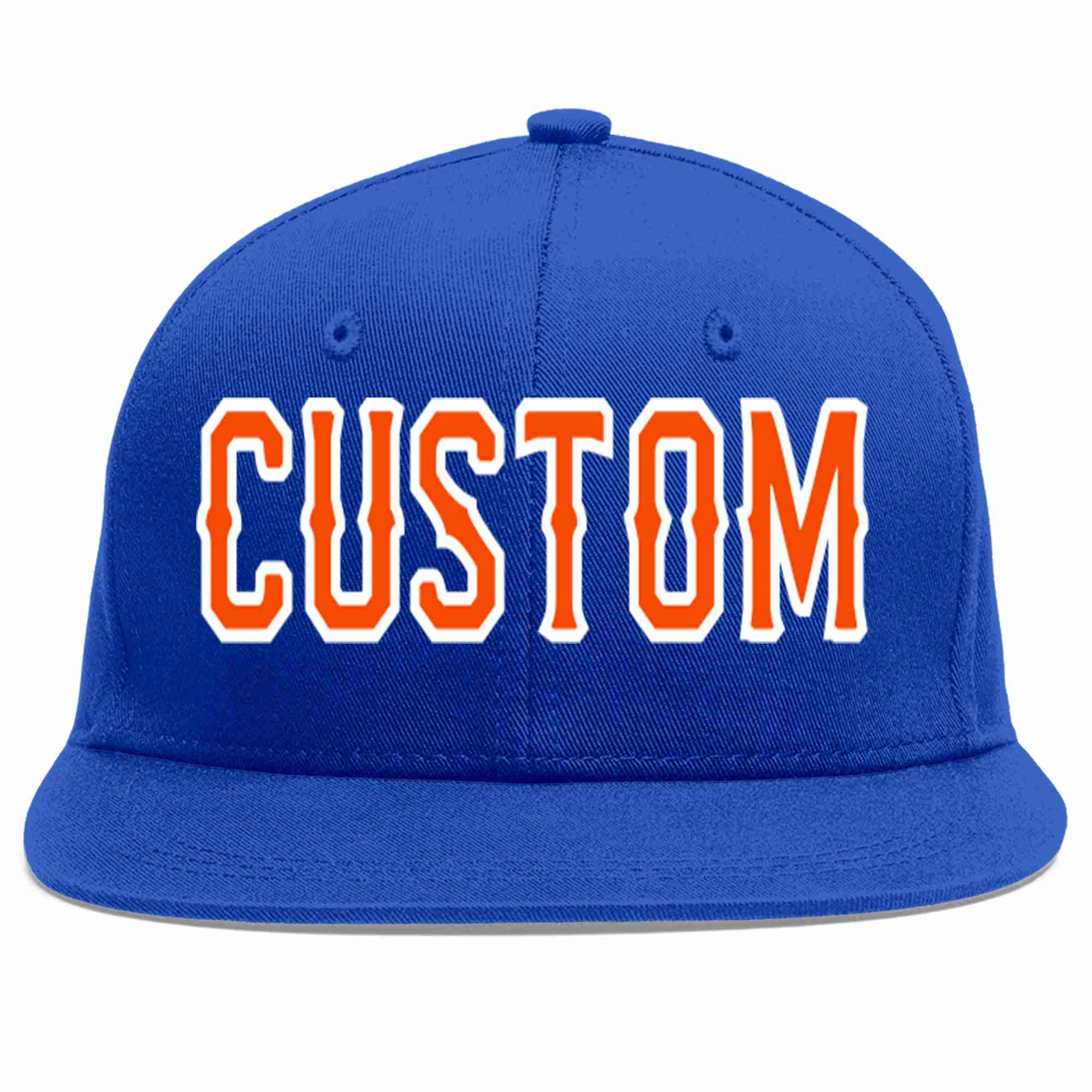 Custom Royal Orange-White Casual Sport Baseball Cap