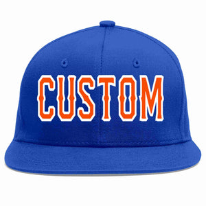 Custom Royal Orange-White Casual Sport Baseball Cap