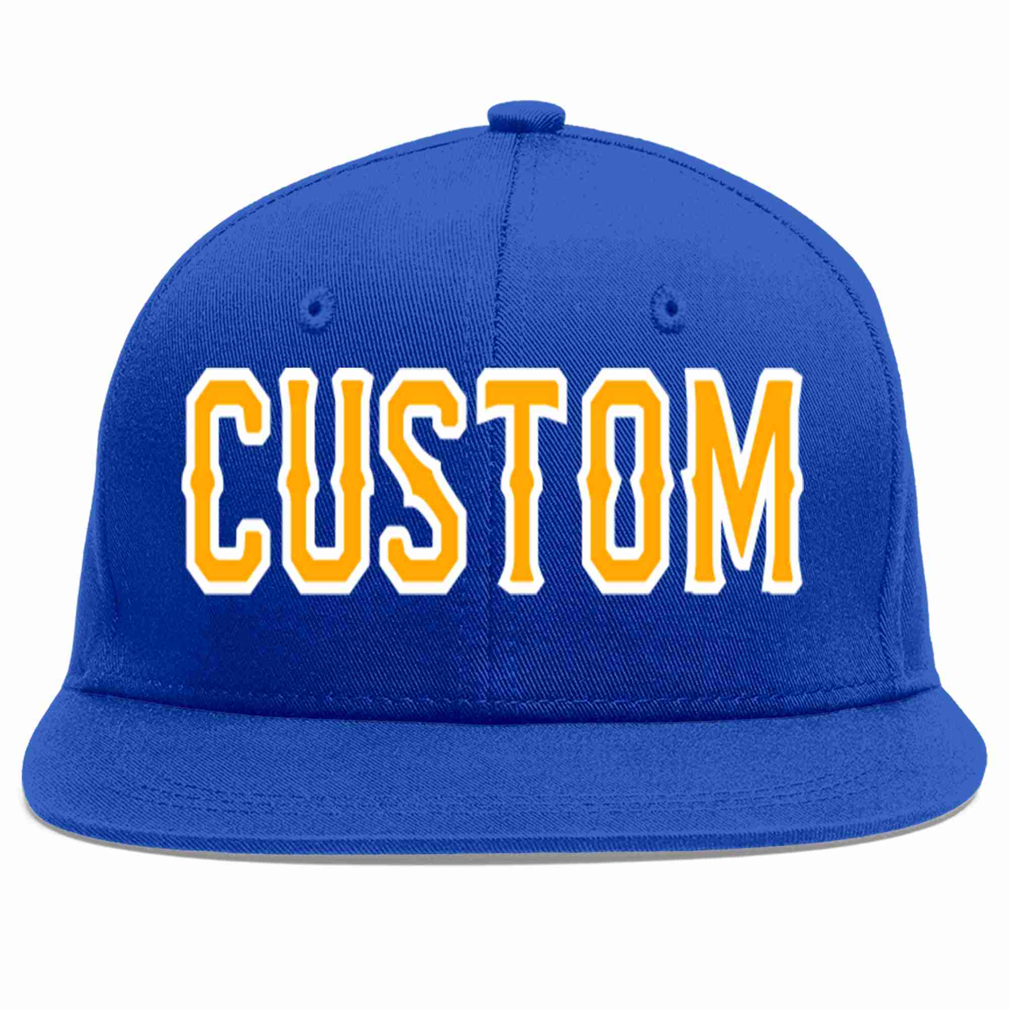 Custom Royal Yellow-White Casual Sport Baseball Cap