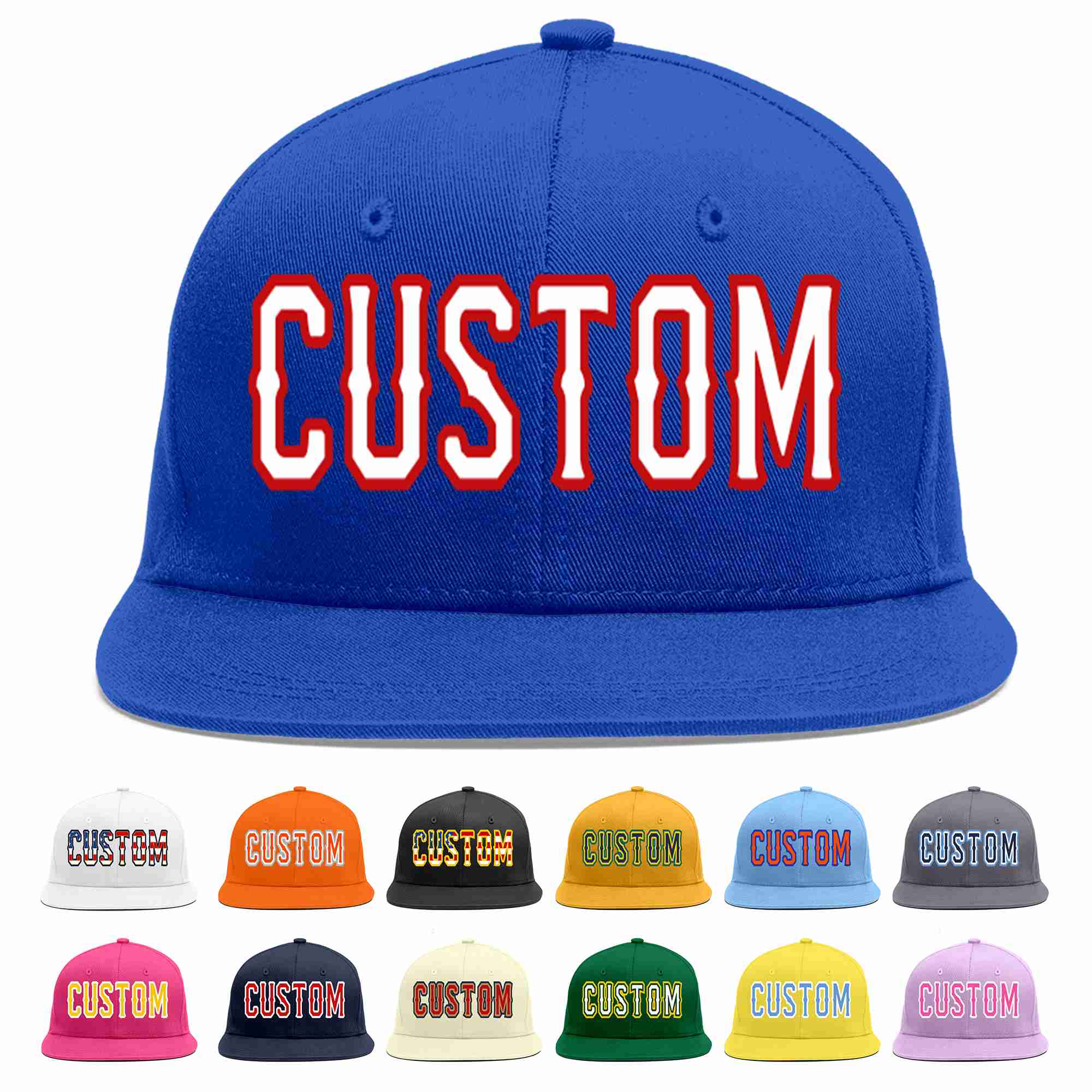 Custom Royal White-Red Casual Sport Baseball Cap