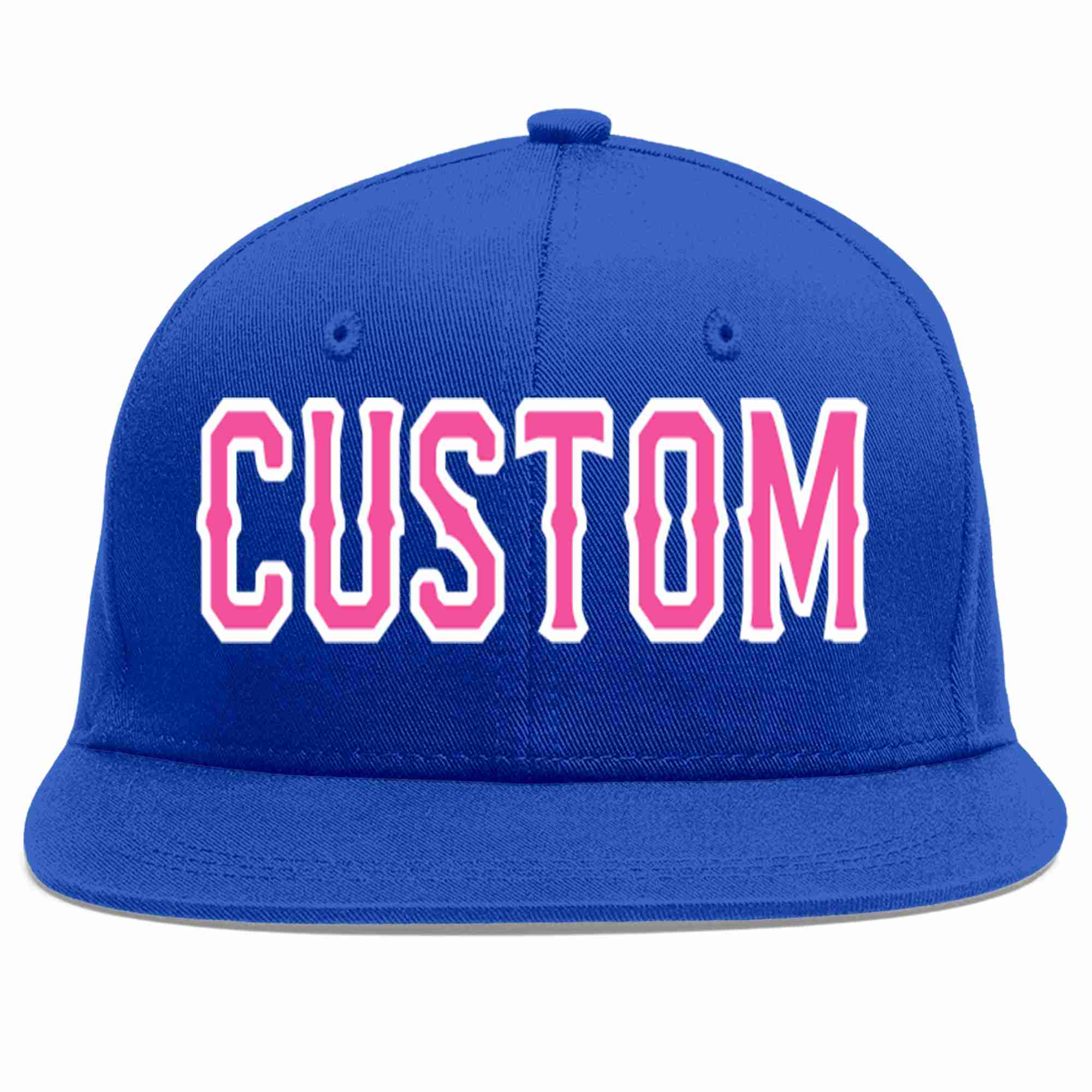 Custom Royal Pink-White Casual Sport Baseball Cap