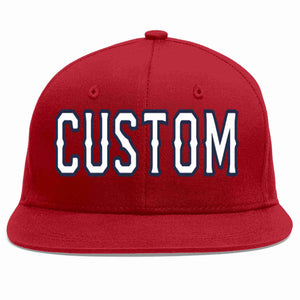 Custom Red White-Navy Casual Sport Baseball Cap