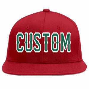 Casquette de baseball sport décontractée rouge Kelly vert-blanc personnalisée