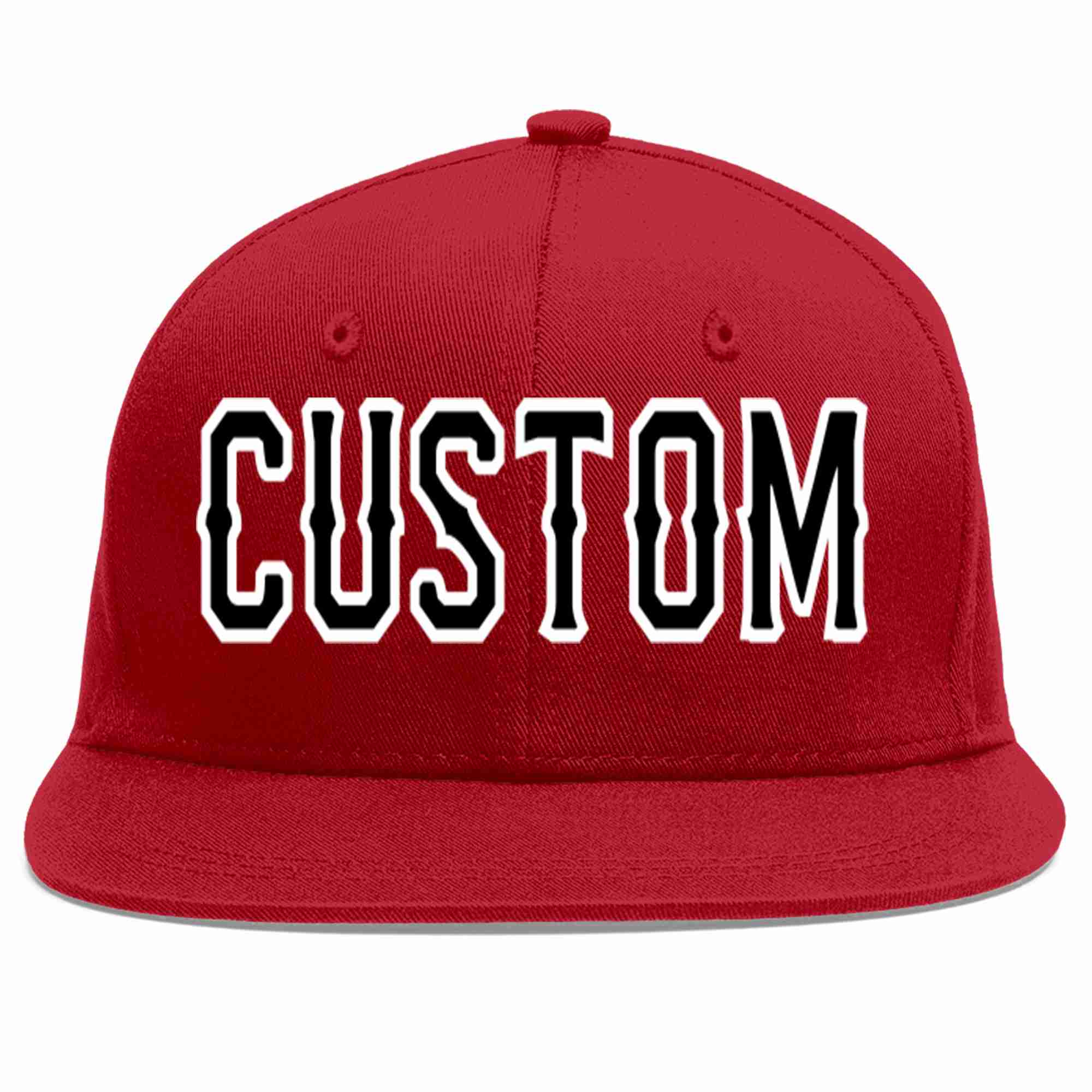 Custom Red Black-White Casual Sport Baseball Cap