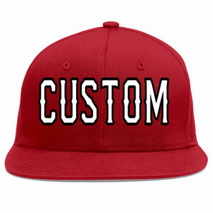 Casquette de baseball sport décontractée rouge blanc-noir personnalisée