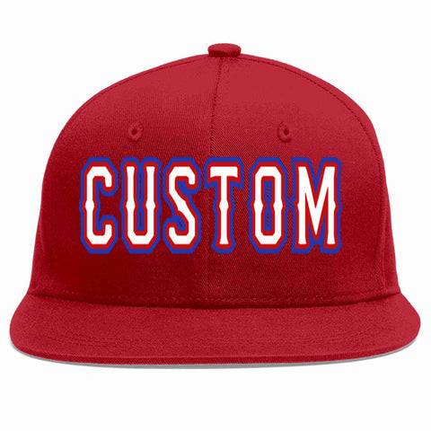 Custom Red White-Red Casual Sport Baseball Cap