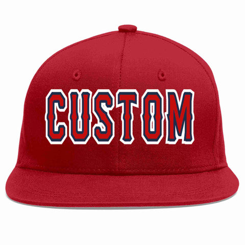Custom Red Red-Navy Casual Sport Baseball Cap