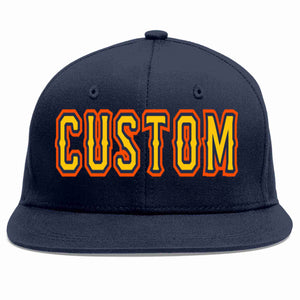 Custom Navy Gold-Navy Casual Sport Baseball Cap