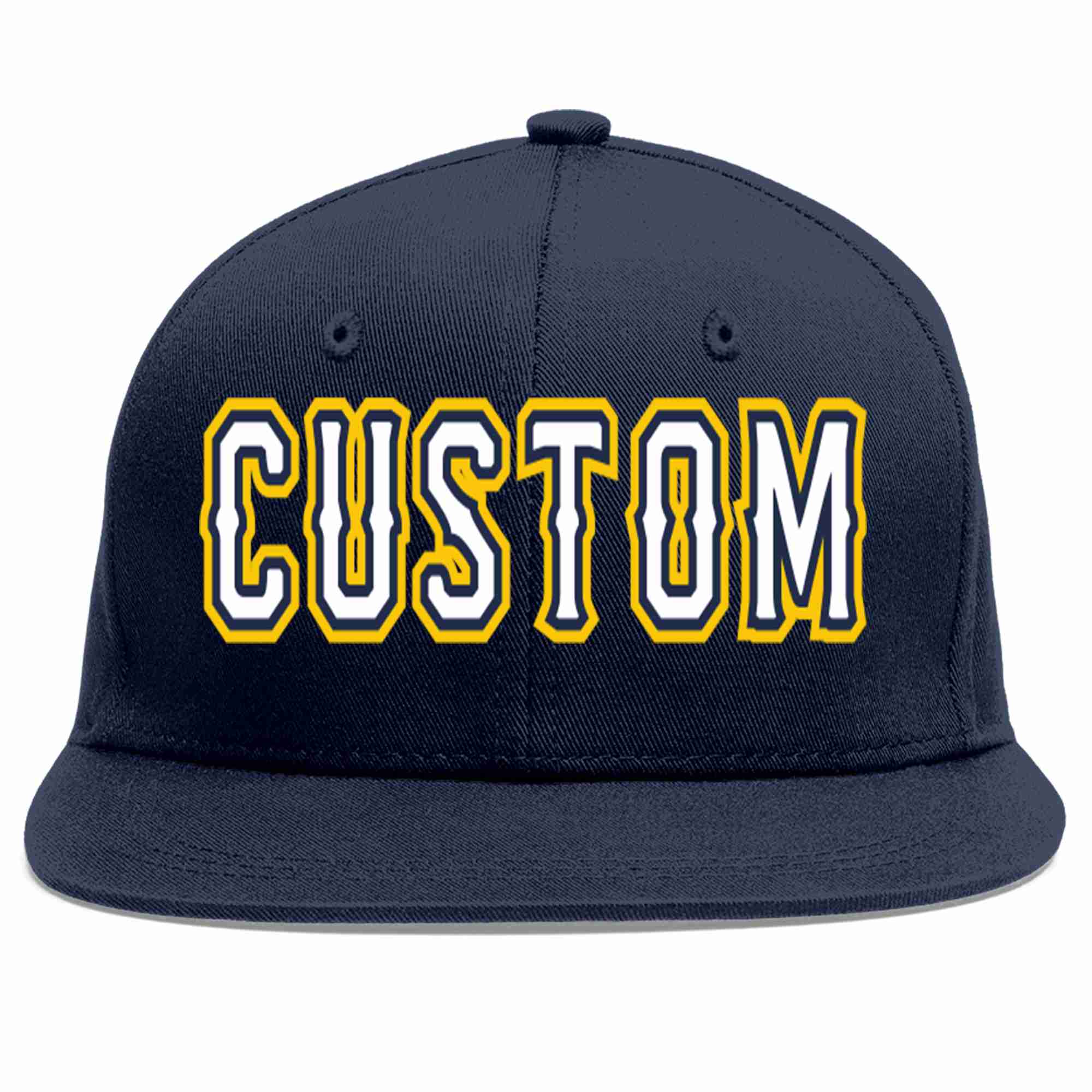 Custom Navy White-Navy Casual Sport Baseball Cap