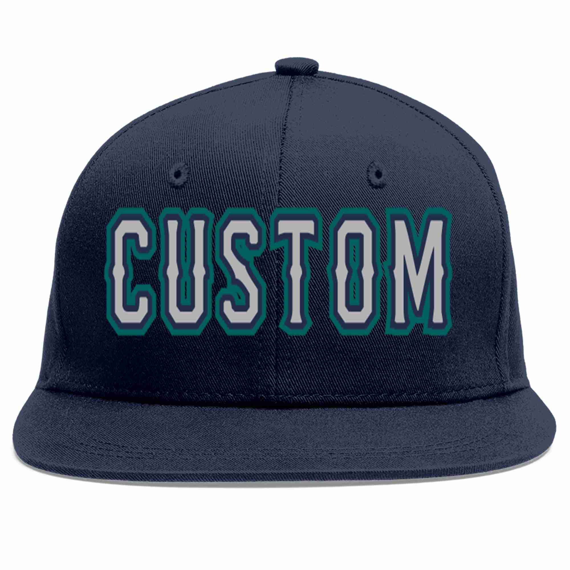 Custom Navy Gray-Navy Casual Sport Baseball Cap