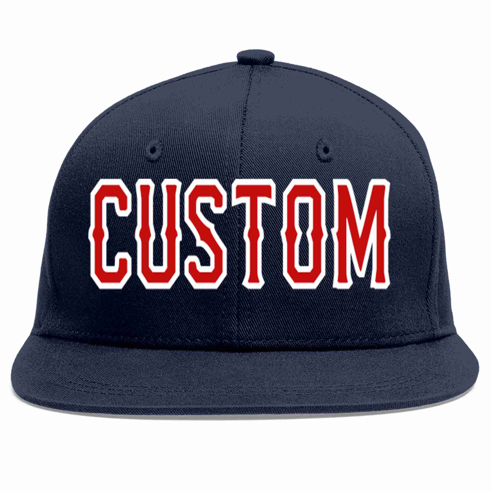 Custom Navy Red-White Casual Sport Baseball Cap