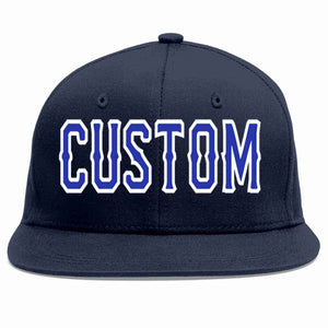 Casquette de baseball sport décontractée bleu marine-blanc personnalisée