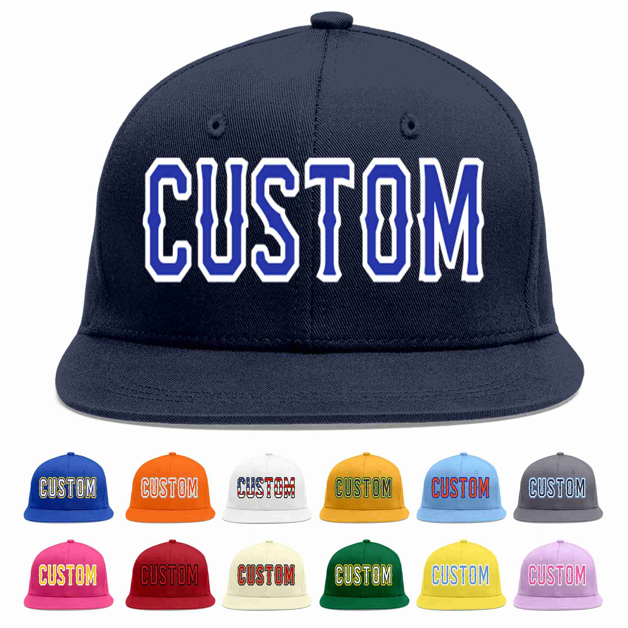 Custom Navy Royal-White Casual Sport Baseball Cap