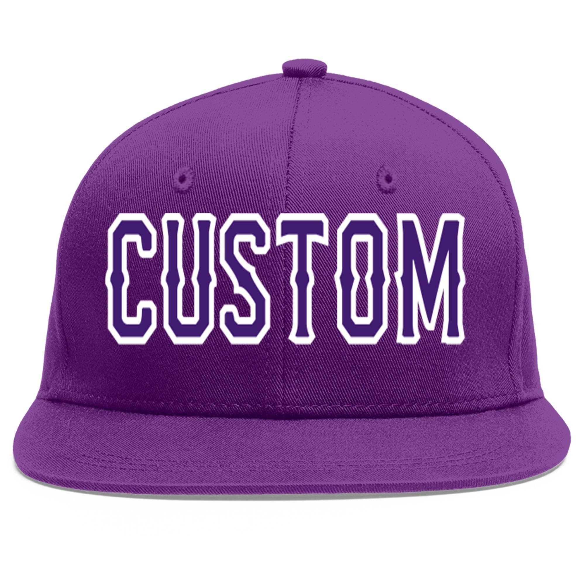 Casquette de baseball sport personnalisée violet violet-blanc Flat Eaves